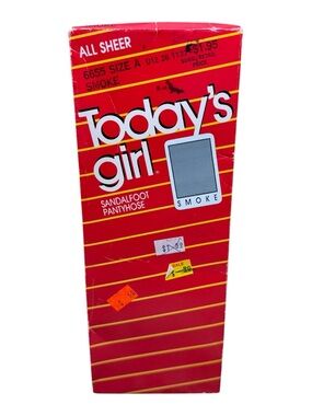 NEW SEALED 1986 Hanes Today’s Girl Sheer To Waist Pantyhose Size A Smoke
